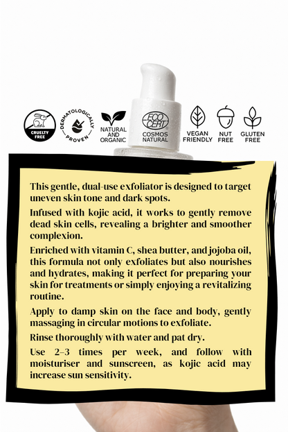 Brightening Face &amp; Body Exfoliator with Kojic Acid